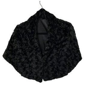 Tahari Black Faux Fur Capelet Womens Size Extra Large Special Occasion Formal